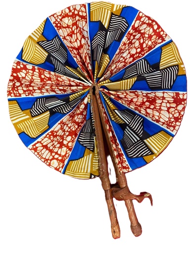 [P0007425] Fächer beige-blau-schwarz-rot